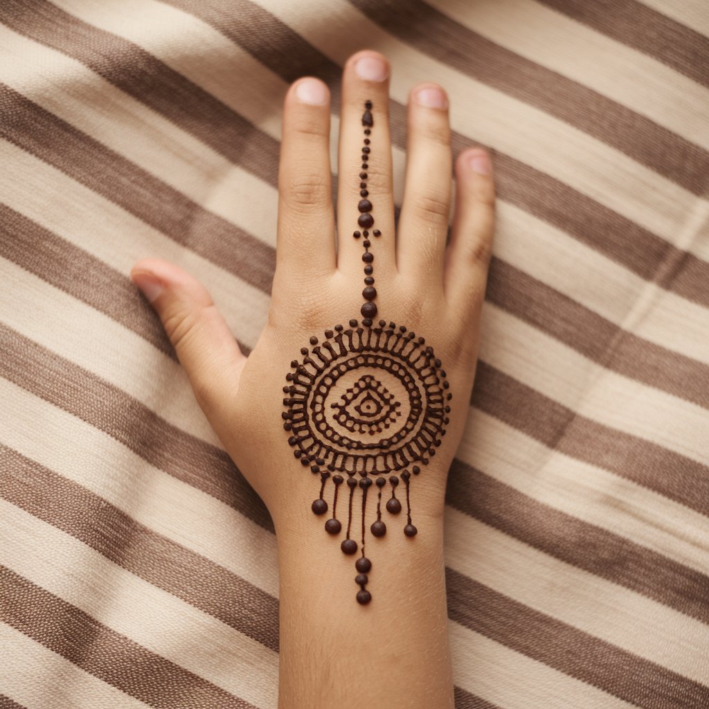 Circle Mehndi Design for Boys Hands