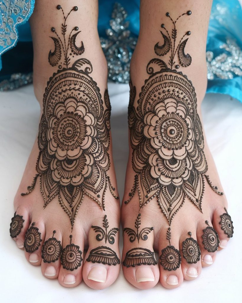 Classic Arabic Foot Floral Mehndi