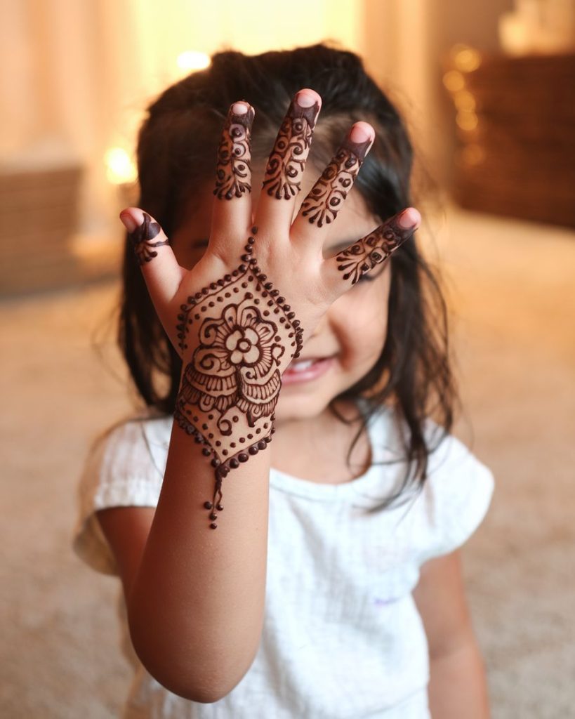 Cute Floral Baby Hand Mehndi Design