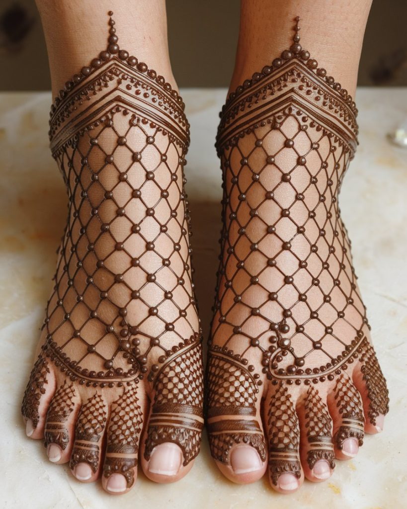 Floral Arabic Foot Mehndi Design