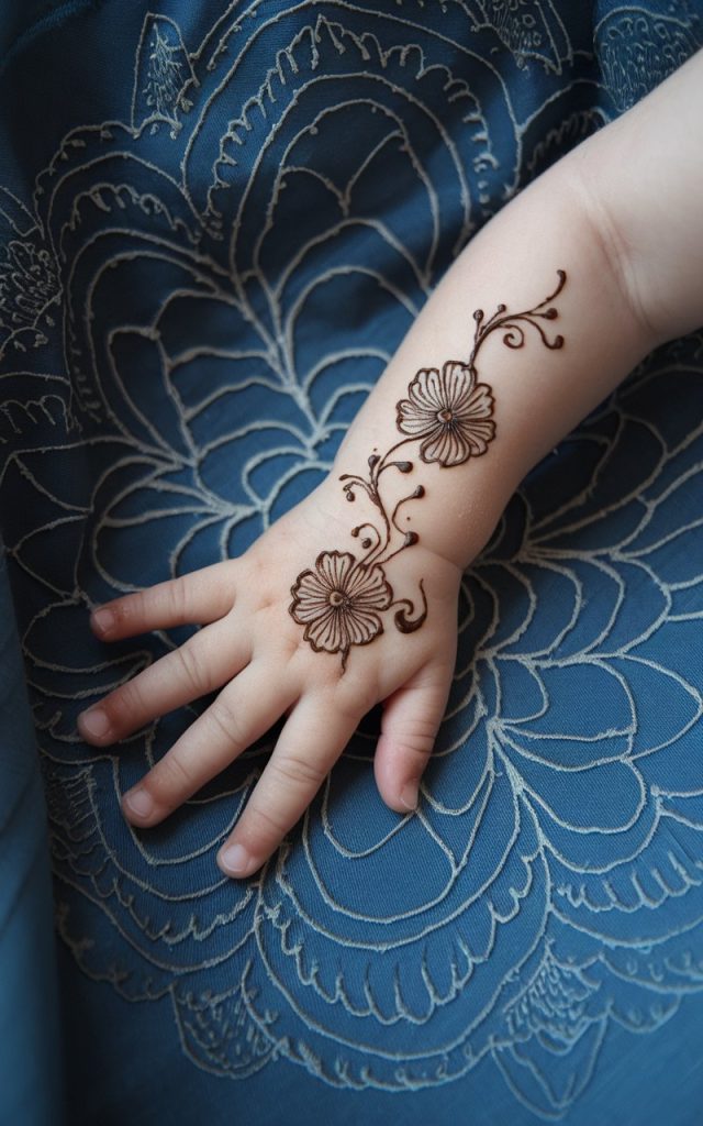 Floral Baby Hand Mehndi Design