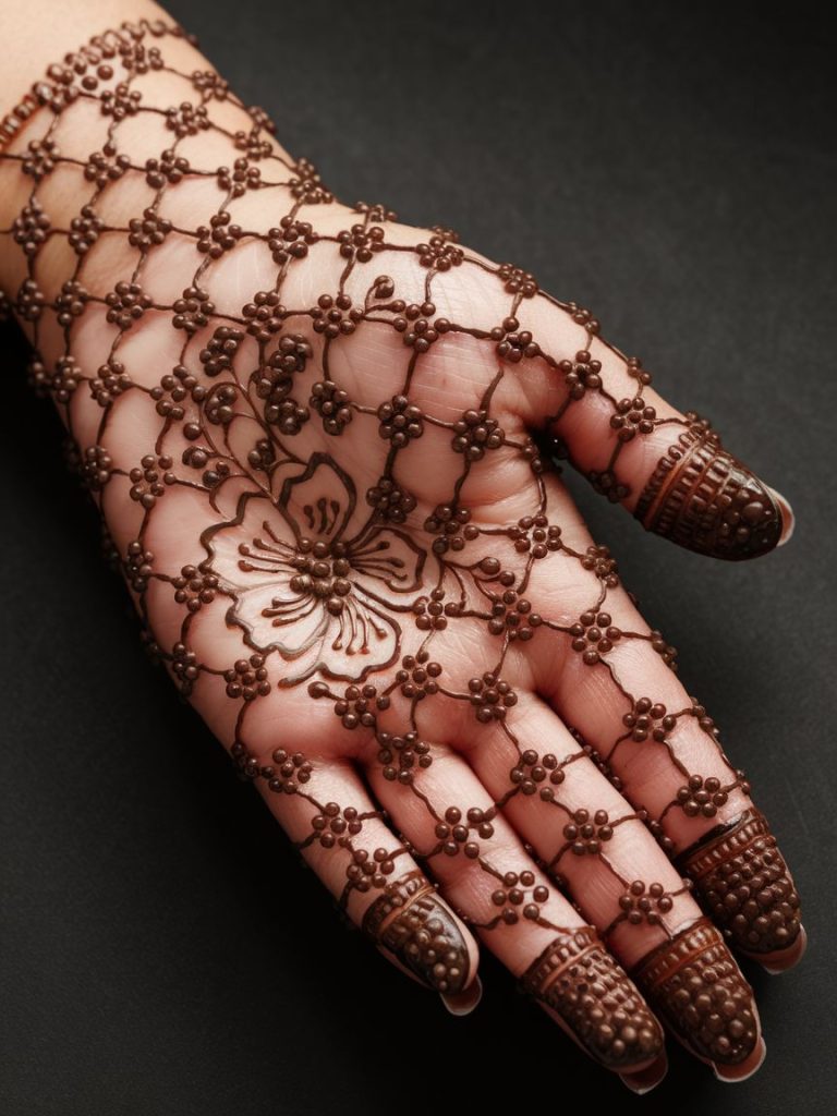 Floral Royal Front Hand Mehndi Design