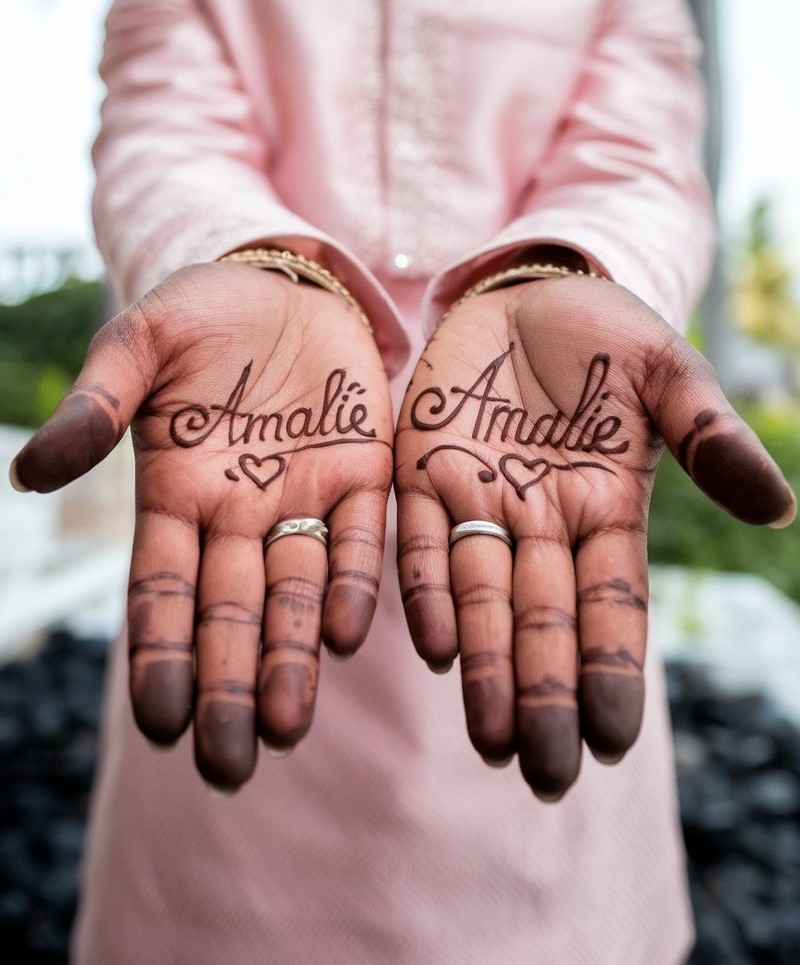 Name Design Hand Wedding Groom Mehndi Design