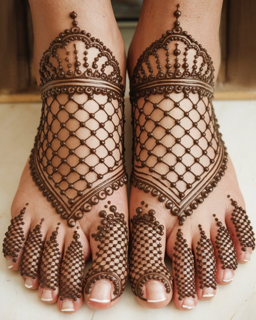 Royal Net Arabic Foot Mehndi Design