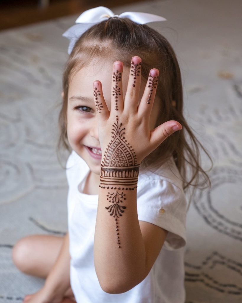 Simple Geometric Baby Hand Mehndi Design