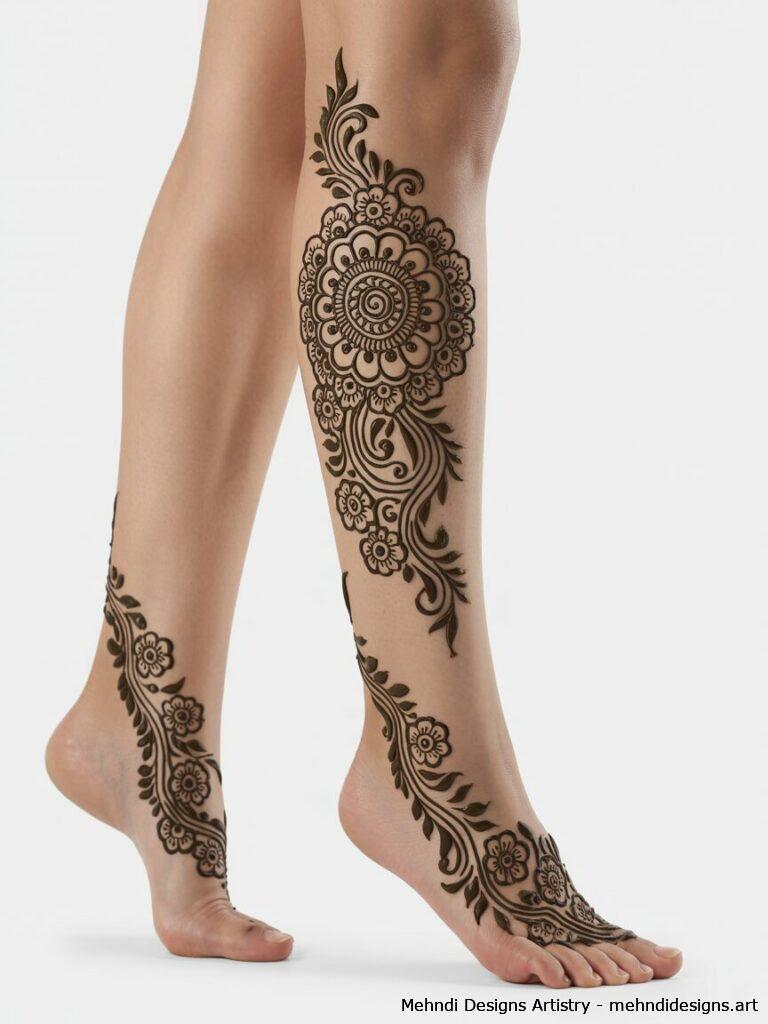 Mandala centered leg art 2