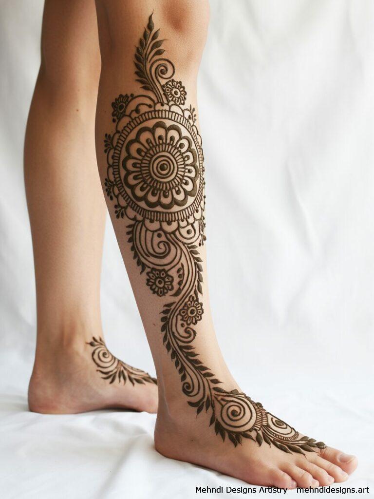 Mandala centered leg art 3