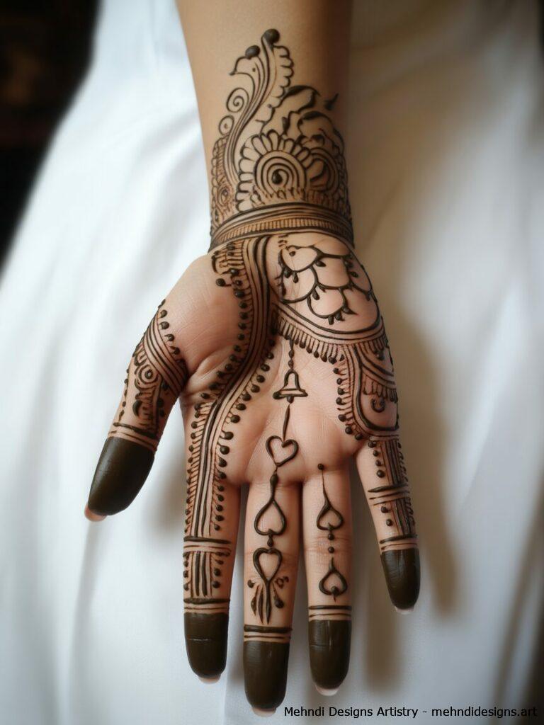Significance of bridal front hand mehndi 2