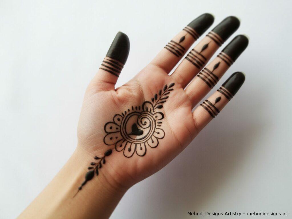 easy mehndi design front hand