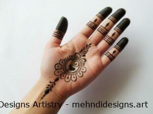 easy mehndi design front hand