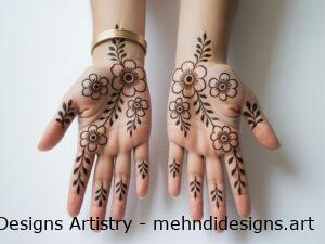 flower mehndi designs for front hands