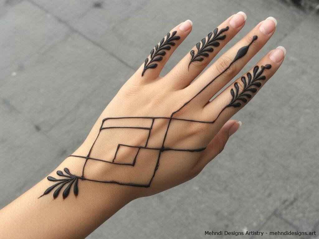 modern back hand mehndi design