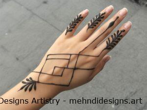 modern back hand mehndi design