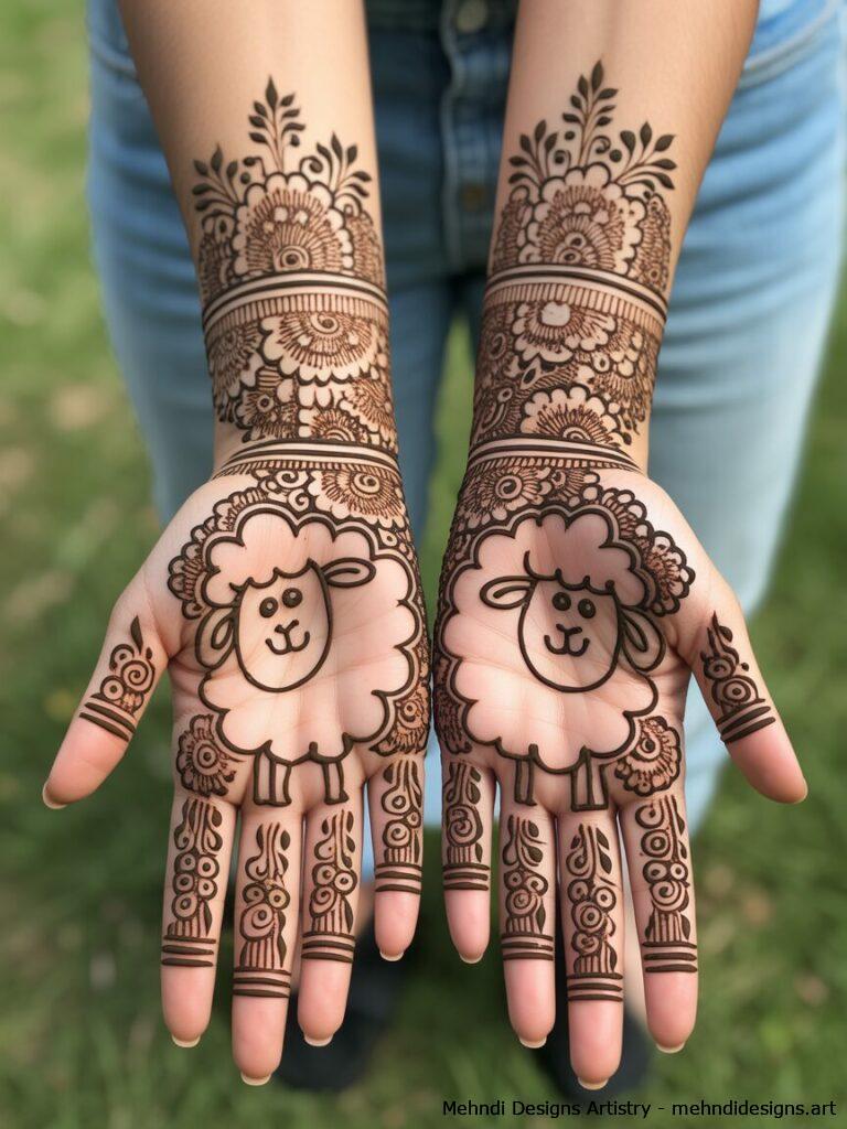 Cartoon sheep motifs 3