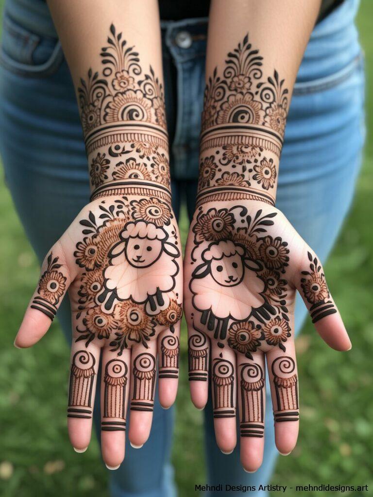 Cartoon sheep motifs 4