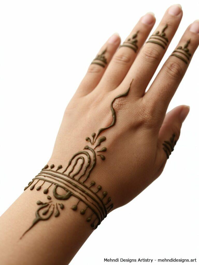 Minimalist traditional mehndi for hands 1