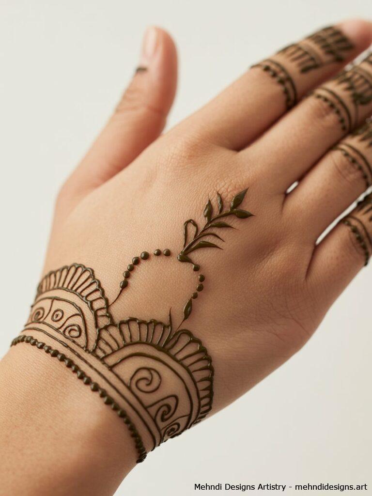 Minimalist traditional mehndi for hands 2