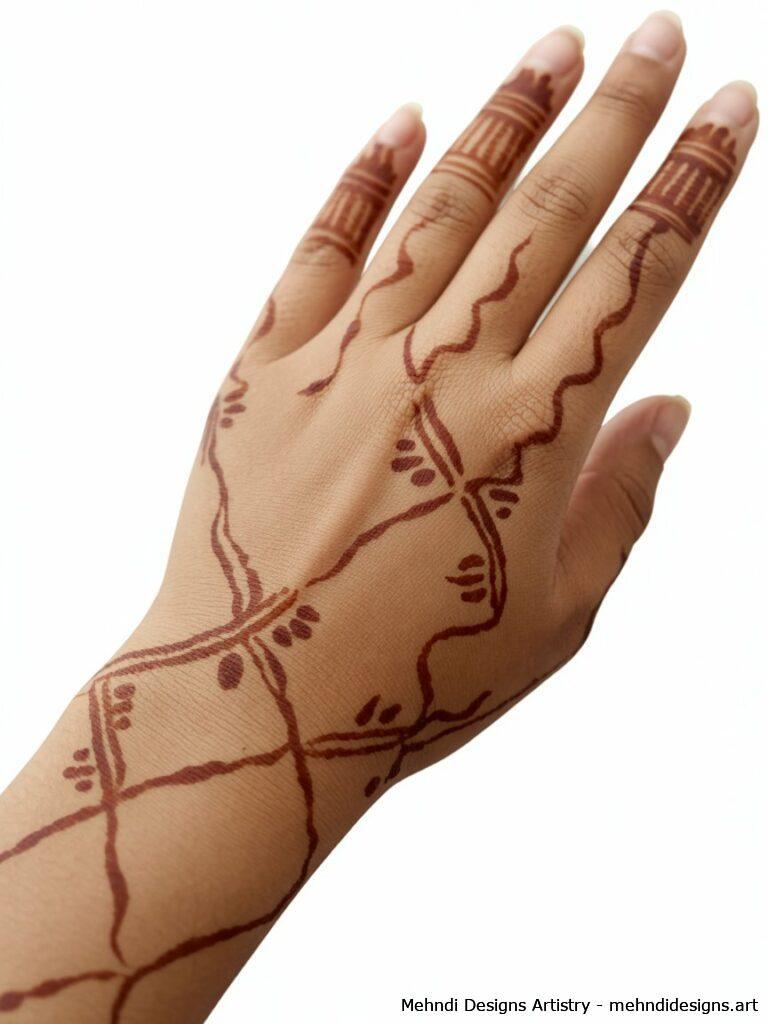 Minimalist traditional mehndi for hands 4