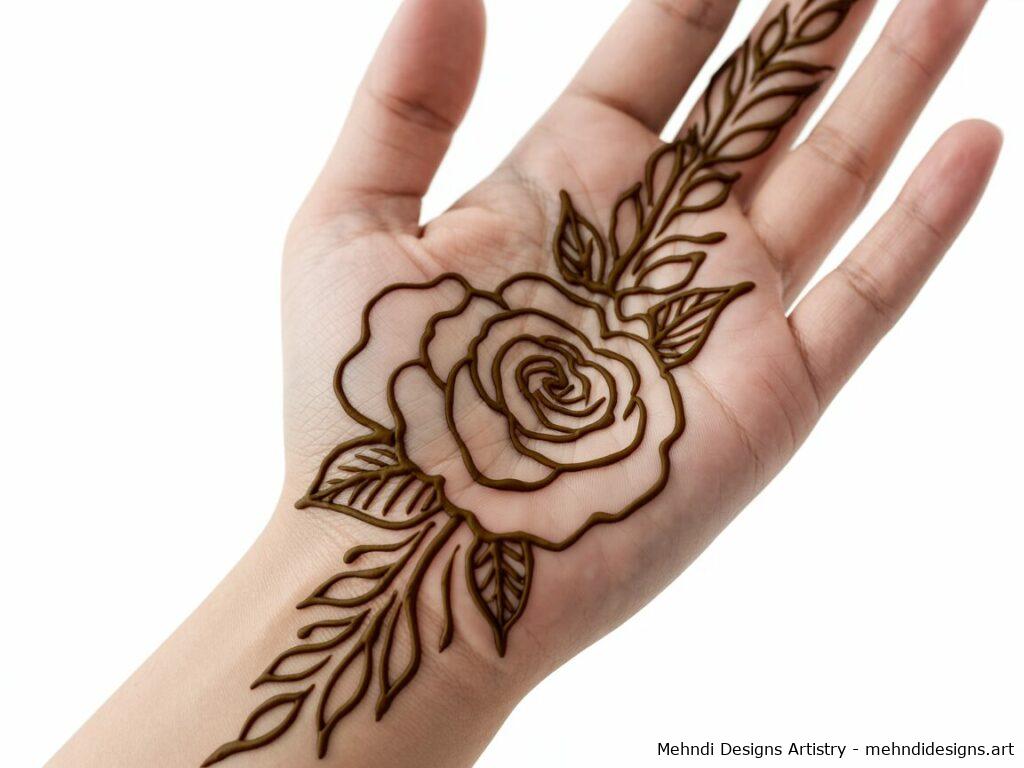 Rose mehndi design