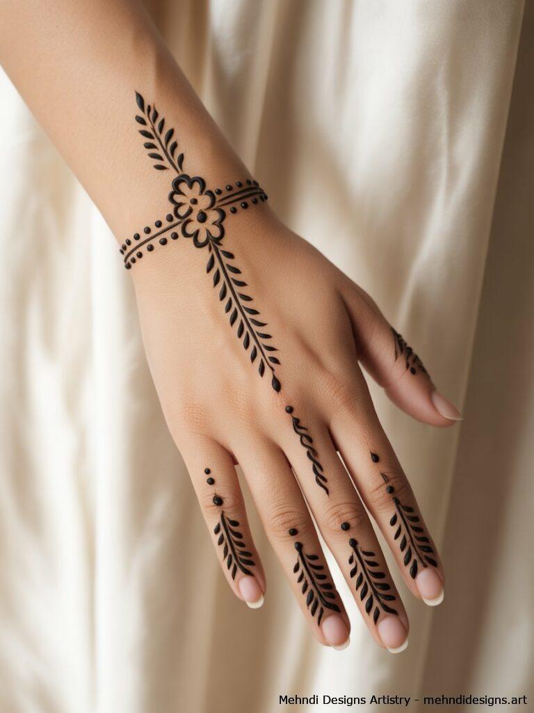 Simple bracelet style mehndi 3