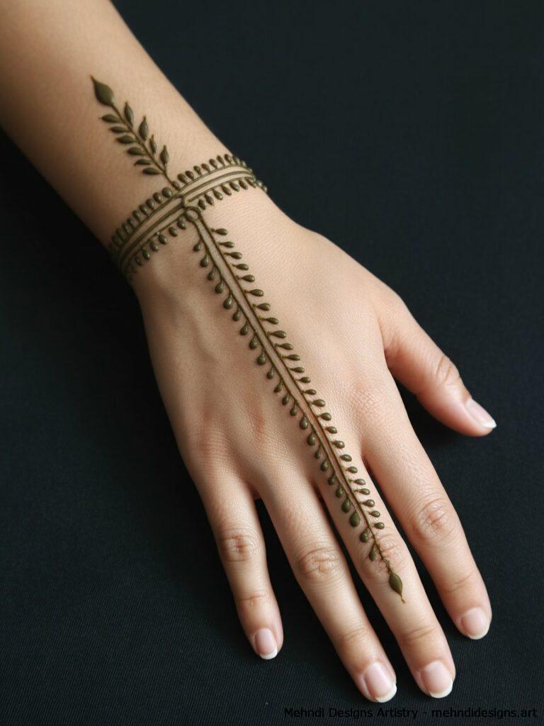 Simple bracelet style mehndi 4