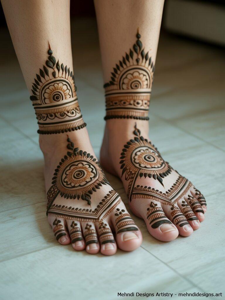 Traditional foot mehndi designs 3
