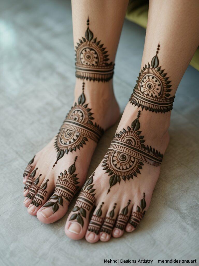 Traditional foot mehndi designs 4