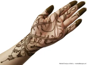 full hand mehndi design simple 1