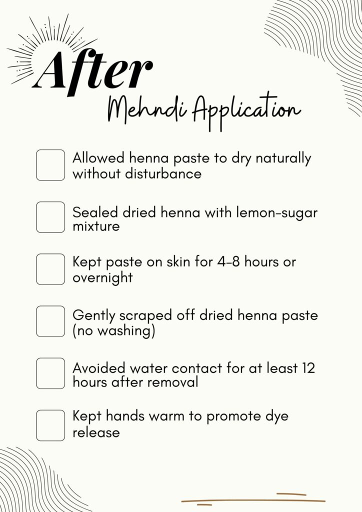 After Applying Henna: Tips to Keep Your Mehndi Stain Dark and Vibrant