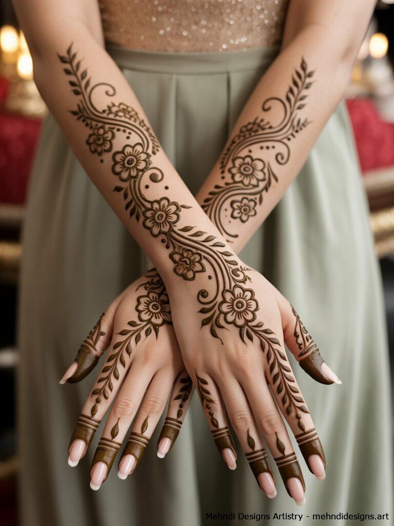 Arabic Inspired Full Hand Mehndi 1