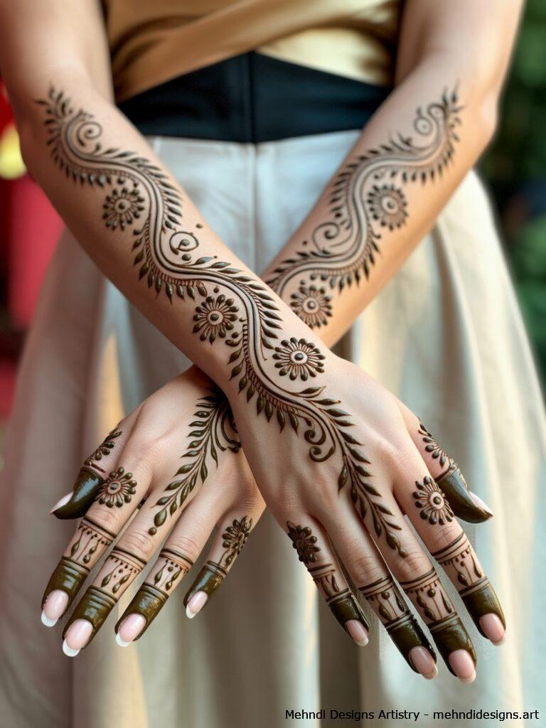 Arabic Inspired Full Hand Mehndi 2