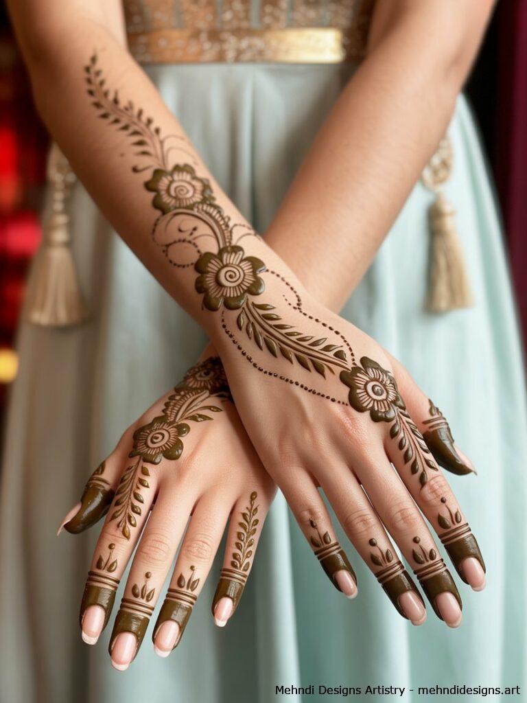 Arabic Inspired Full Hand Mehndi 3
