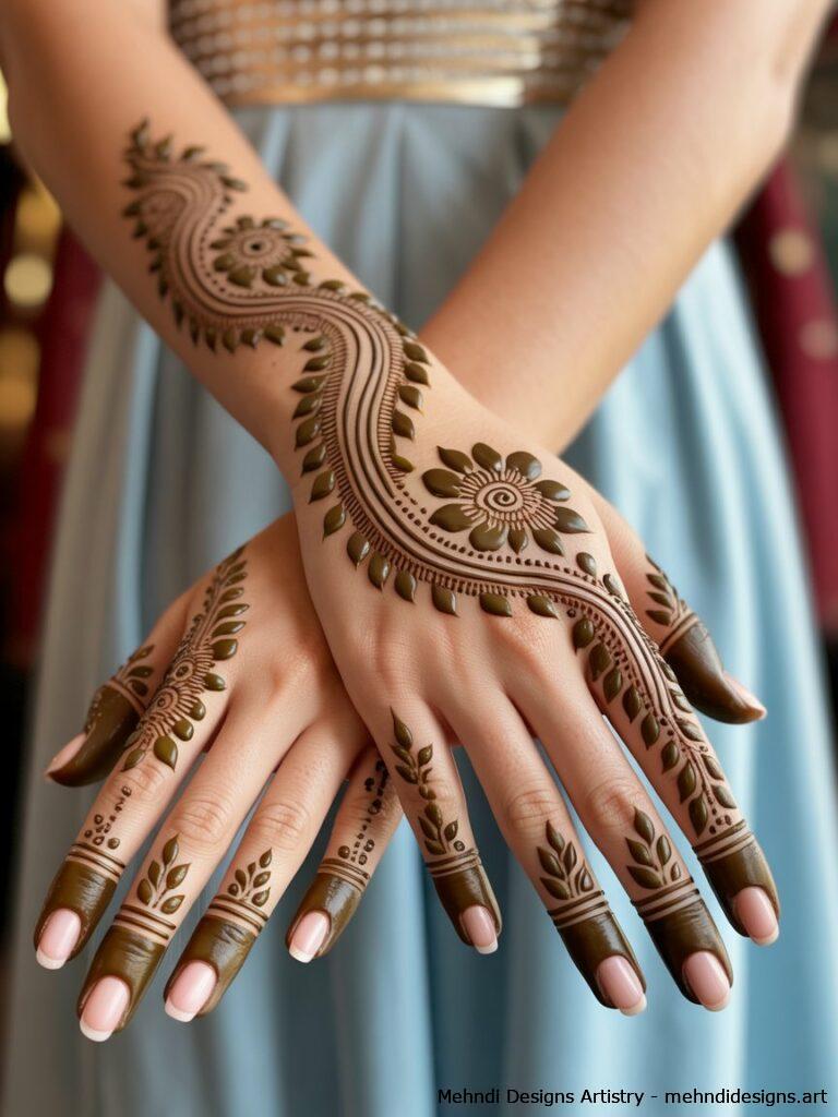 Arabic Inspired Full Hand Mehndi 4