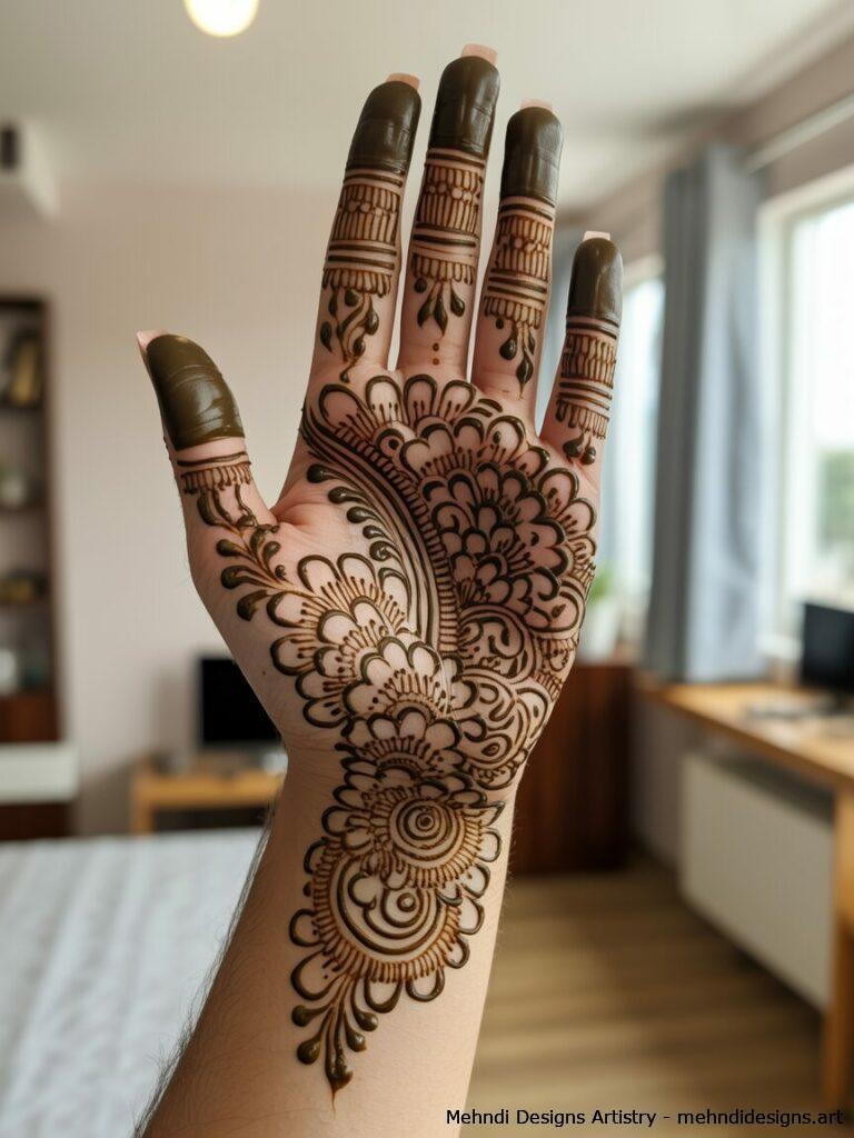 Arabic Style Full Hand Mehndi 2