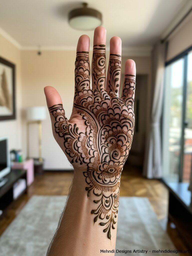 Arabic Style Full Hand Mehndi 3