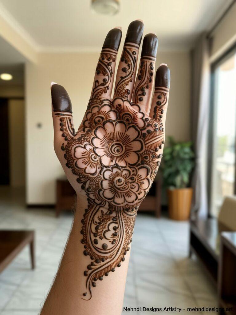 Arabic Style Full Hand Mehndi 4