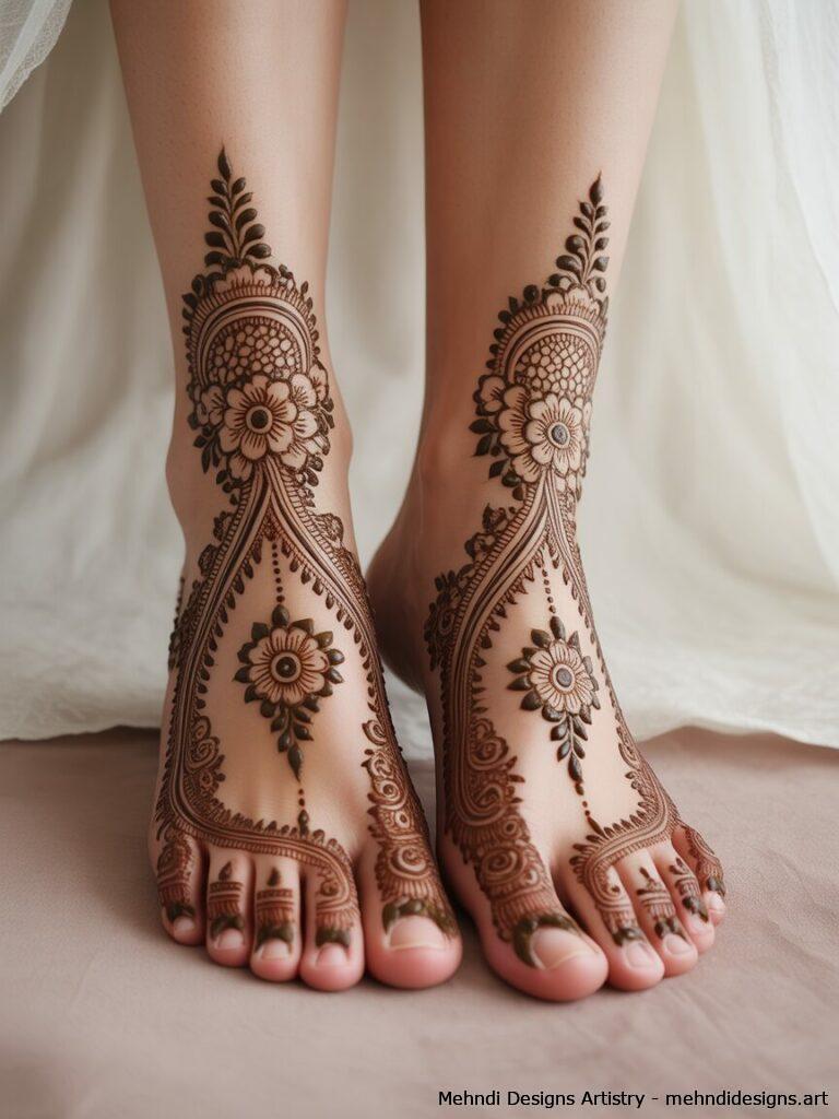 Bridal Feet Mehndi in Pakistani Style 1