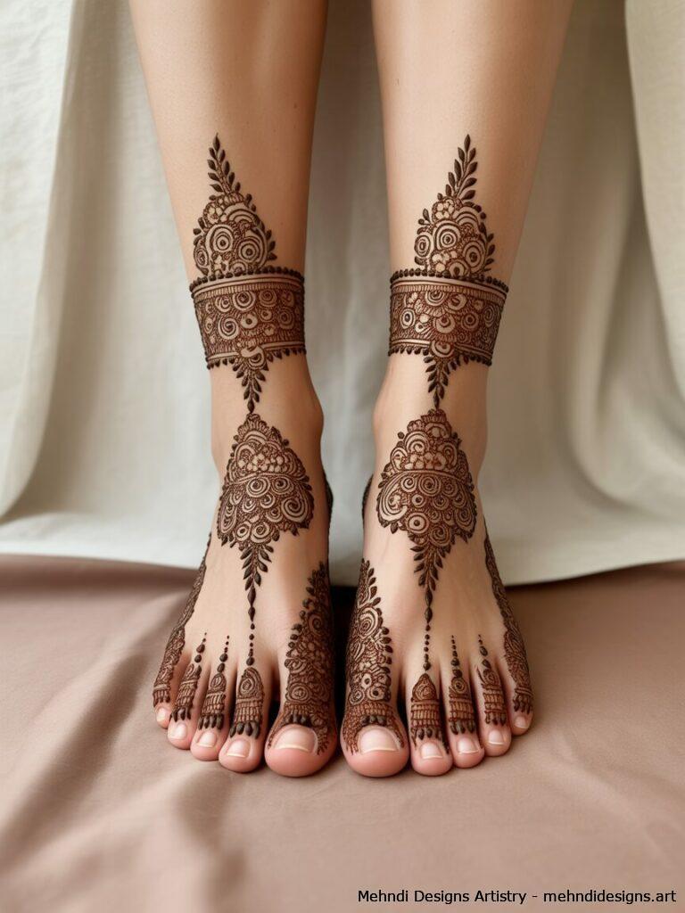 Bridal Feet Mehndi in Pakistani Style 2