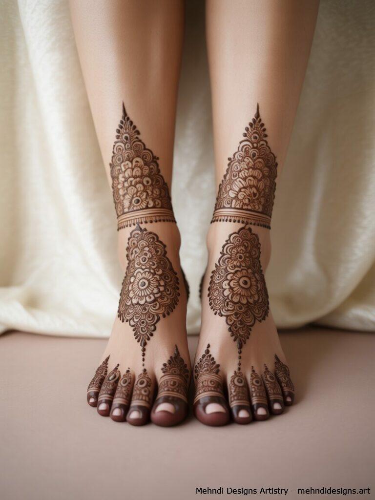 Bridal Feet Mehndi in Pakistani Style 3