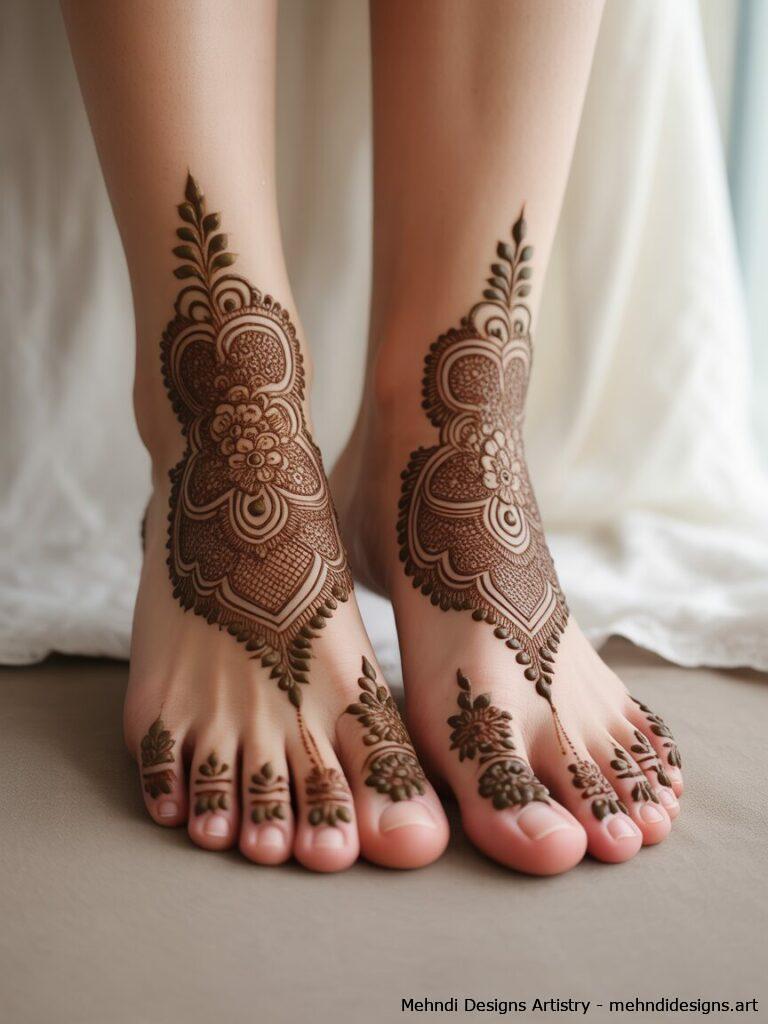 Bridal Feet Mehndi in Pakistani Style 4