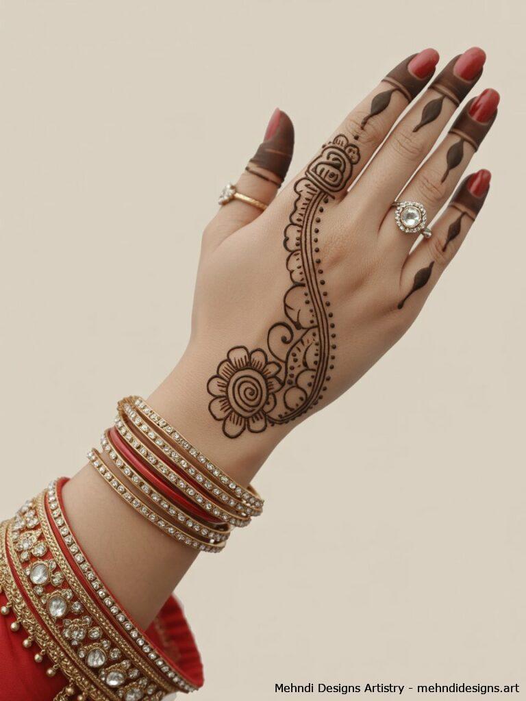 Dulhan Mehndi with Bridal Accessories Illustration 1