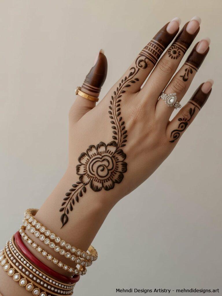 Dulhan Mehndi with Bridal Accessories Illustration 3