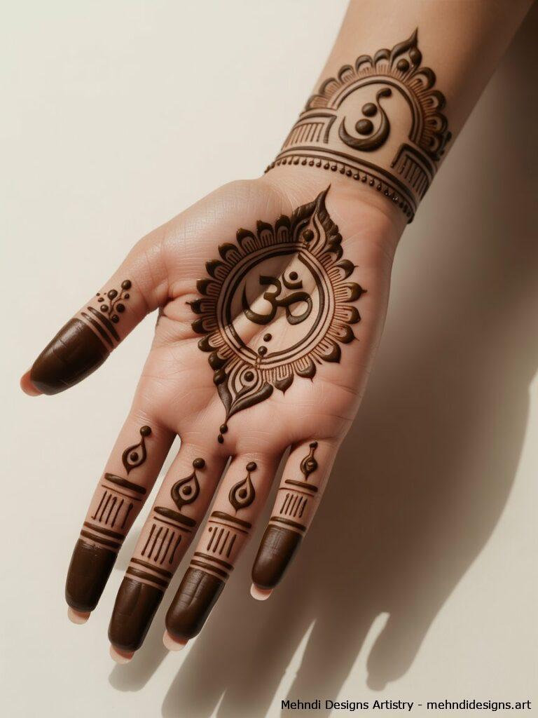 Dulhan Mehndi with Religious Symbols 2