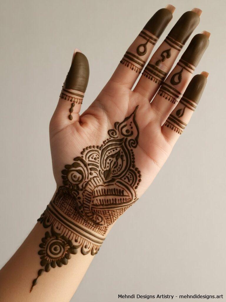 Dulhan Mehndi with Religious Symbols 3