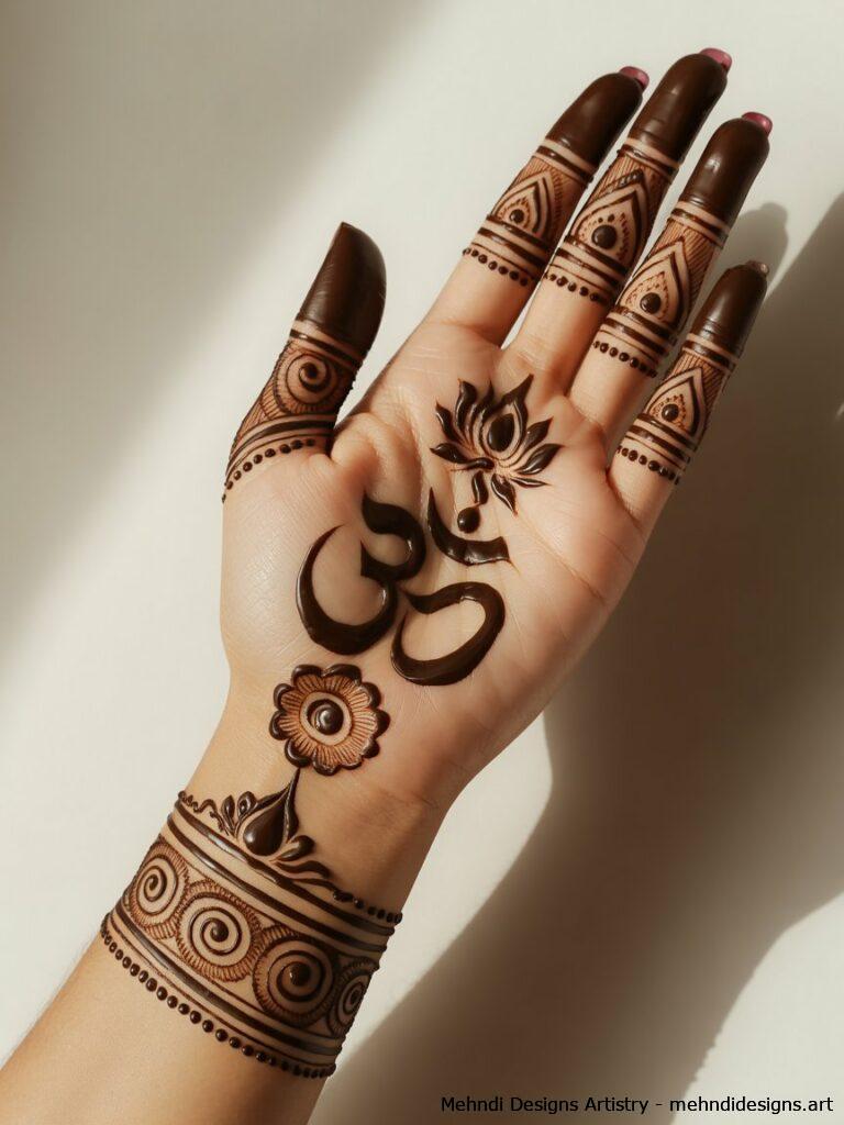 Dulhan Mehndi with Religious Symbols 4