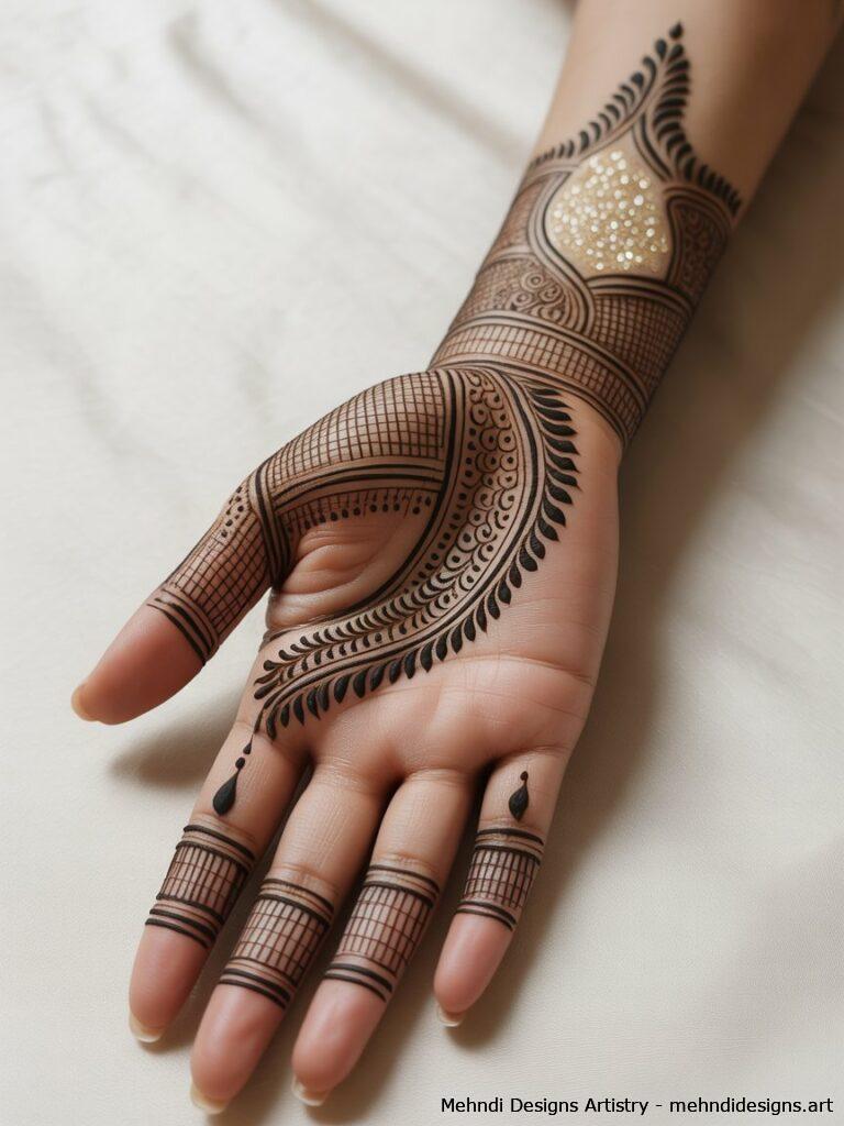 Glitter and Shaded Dulhan Mehndi 1