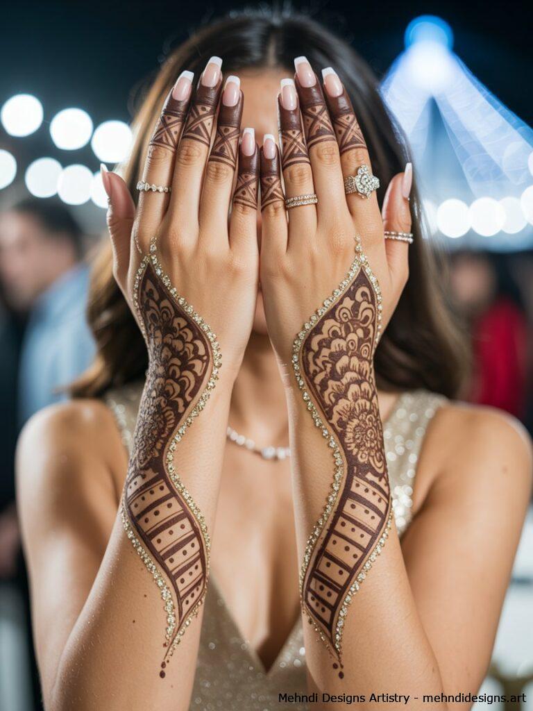 Glitter and Shaded Mehndi Designs 2