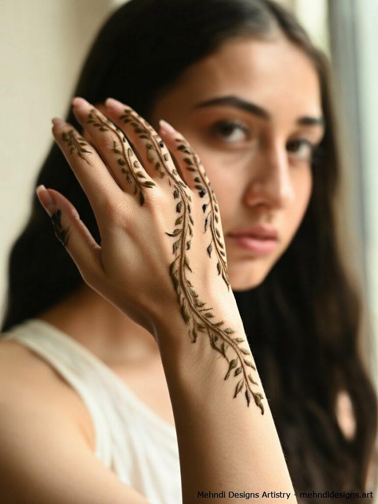 Half Hand Bel Mehndi 1