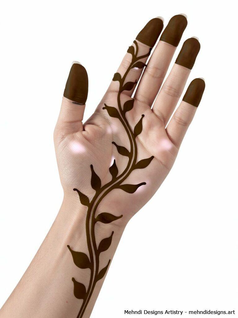 Half Hand Bel Mehndi 3