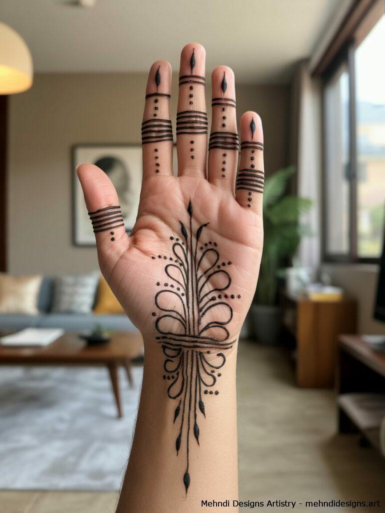Minimalistic Full Hand Mehndi 2